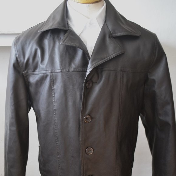 Brave Soul Vegan Leather Car Coat/ Raincoat/ Size 44